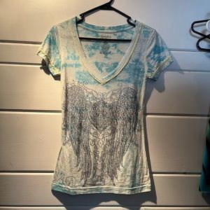 Angels & Diamonds Rhinestone V neck